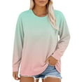 thumbnail image 2 of Valueadd Women's T-shirt Plus Size Neck T Shirts Women Long Sleeve Tops Casual Summer T shirts Loose Fit Tee, 2 of 6