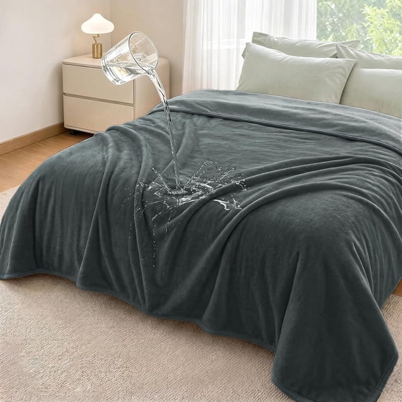 Waterproof Blanket for Bed King Size 90"x108", Reversible Flannel