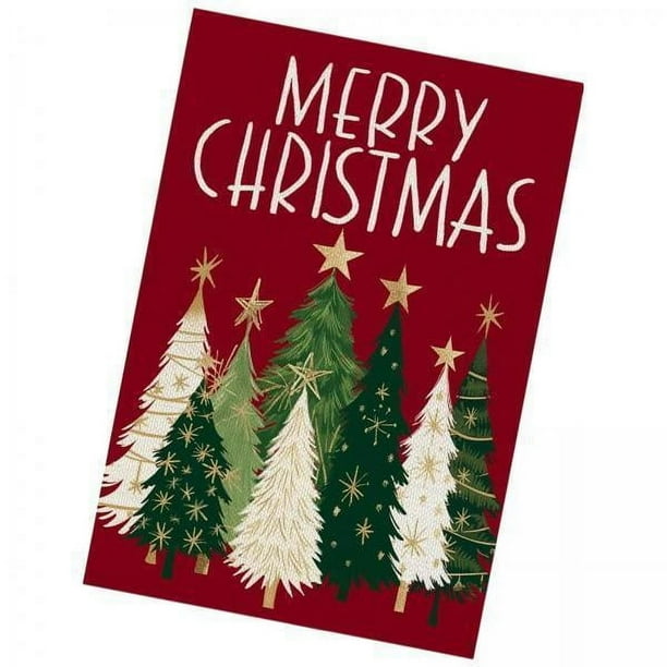 Bandera de Navidad de jardín,Bandera de Navidad de jardín Suministros de fiesta Oficina,Bandera de jardín de árbol de Navidad Diseño de festival de granja,Estandarte decorativo festivo