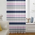 thumbnail image 6 of Pink Grey Striped Sheer Curtains 108 Inches Extra Long, Farmhouse Stripes Modern Abstract Art Light Filering Curtains, Privacy Drapes Simi Floor to Veiling Curtain for Living Room Window Treatment, 6 of 9