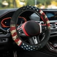 thumbnail image 4 of Pzuqiu Car Floor Mats and Car Steering Wheel Cover Eagle US Flag 5 Piece Rubber Non-Slip Floor Mats for Additional Protection Removable Automotive Accessories Car Interior for Car Truck SUV, 4 of 6
