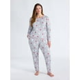 thumbnail image 2 of Joyspun Women's Waffle Knit Long Sleeve Top and Joggers Pajama Set, 2-Piece, Sizes S-3X, 2 of 5