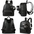 thumbnail image 2 of Backpack Ladies Elegant Pu Leather Backpack Girls For Women Black, 2 of 5