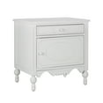 thumbnail image 3 of Christopher Knight Home Vintage Nightstand with Pattern Carved Drawer, Skirted Bedside Table, Ivory White, 3 of 11