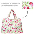thumbnail image 5 of Wrapables Large & Small Foldable Tote Nylon Reusable Grocery Bags, Set of 2, Pink Tulips, 5 of 5