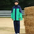 thumbnail image 2 of Yuncity Rain Coats For Kids Boy Girl Pants Set Full Body Coverage Rain Suit School Outdoor Activities Youth Water Gear Raincoat Rainwear Green 13-15 Years, 2 of 4
