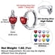 thumbnail image 5 of Pendientes de aro de plata de ley con piedras natales Silvora para mujer. Diamantes creados. Delicada joya de regalo para cumpleaños o Navidad, 5 of 8