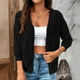 thumbnail image 2 of idosla Women's Lightweight Cardigans Casual Long Sleeve V-Neck Button Print Shrugs Sweaters Open Front Outerwear (Black, XL), 2 of 7