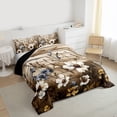 thumbnail image 3 of Feelyou Watercolor Flower Teen Queen Comforter Set, Jungle Floral Plant Bedding Sets, Rustic Farmhouse Cabin Reversible Bedding Comforter Set, Luxury Bedroom Decor, 3 Pieces, 3 of 8
