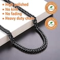 thumbnail image 5 of FindChic Chains Necklace for Men, 22inch 9mm Black Stainless Steel Cuban Link Chain Father's Day Christmas Jewelry Gifts for Him/Dad/Husband with Gift Box, 5 of 7