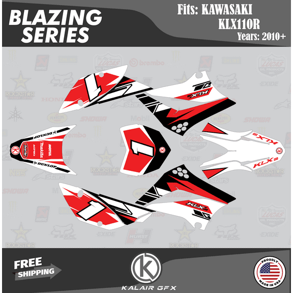 Kalair GFX Graphics Kit for Kawasaki KLX110 (2010-2023) Blazing Series