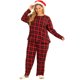 thumbnail image 3 of El pijadel camisón del tamaño extgrande de las mujeres fiel pijade rode dormir de teescocedel búfalo Buffalo Plaid Rojo Negro 2X, 3 of 7