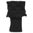 thumbnail image 4 of INSPIRE CHIC Women's Ruffled Cuff Over Knee Length Ribbed Knitted Leg Warmers Black-Printed, 4 of 6