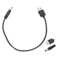 thumbnail image 1 of Cable de alimentación USB a CC 3A 5V, adaptador de conector de carga de clavija de 4mm x 1.7mm para ventilador y cámara (1ft, negro), 1 of 6