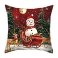 thumbnail image 2 of Seyotauo Snowman Pillow Covers Winter Snowflakes Santa Christmas Decorative Throw Couch Pillowcases Cotton Linen Double Sided 18x18 Inches Xmas Trees Holiday Indoor Outdoor Cuchion Covers, 2 of 6