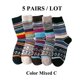 thumbnail image 1 of Calcetines de lana de invierno para mujer, medias gruesas y cálidas, de algodón suave, informales, a la moda, para botas de nieve y clima frío, 5 pares, 1 of 4