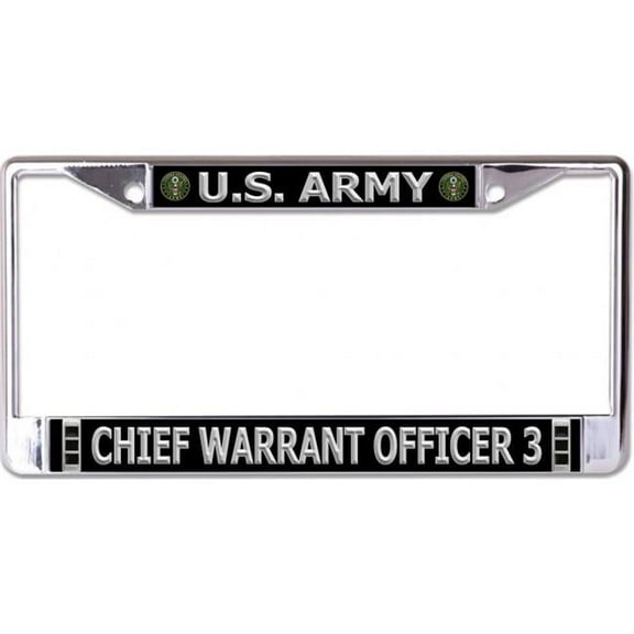 U.S. Army Chief Warrant Officer 3 Chrome License Plate Frame