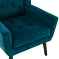 thumbnail image 6 of Modern Accent Chair, Upholstered Button Tufted Armchair, Linen Fabric Sofa Chairs, Ergonomics Accent Chair, Living Room Chair, Bedroom Chair, Home Chair with Black Legs for Bedroom, Teal, 6 of 7