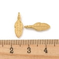 thumbnail image 3 of Ion Plating(IP) 304 Stainless Steel Pendants Leaf Charm Real 18K Gold Plated 15.5x5x3mm Hole: 1.5mm, 3 of 3