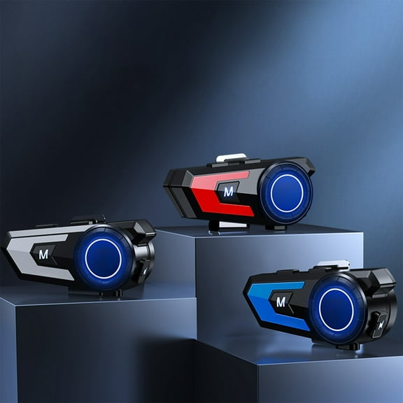 Motorcycle Helmet Bluetooth Headset with Mic, Bluetooth 5.0, Noise Cancelling, Long Battery Life, Waterproof IP67, for Calls and Music
