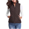 thumbnail image 1 of Veste Sans Manches Décontractée pour Femmes avec Poches Zippées, Rembourrée et Légère, 1 of 5
