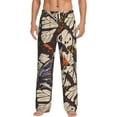 thumbnail image 2 of Goofa Vector Butterflies Printed Soft Pajama Pants for Men, Wide Leg Comfy Casual Lounge Yoga Pants-Small, 2 of 9
