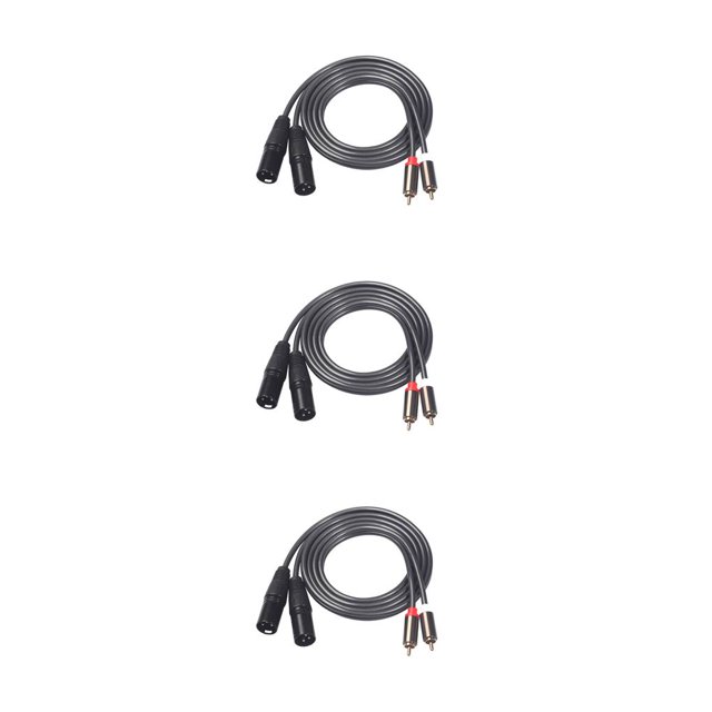 stanreset 2 Xlr To 2 Hifi Stereo Adapter Audio Extension Cable Hifi Stereo Adapter XLR male cable&black 3Set