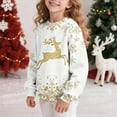 thumbnail image 4 of Tdoqot Girls Christmas Sweatshirts- Cute Pullover Long Sleeve Crewneck Kids Festive Shirts White Size 6, 4 of 7