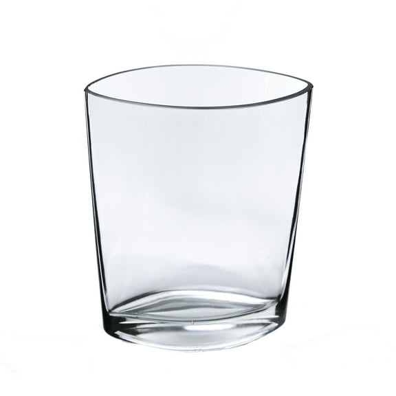 WGV Clear Oval Eye Glass Vase - 4" Wide x 7.5" Height, Good quality, Heavy Weighted Base - 1 Pc
