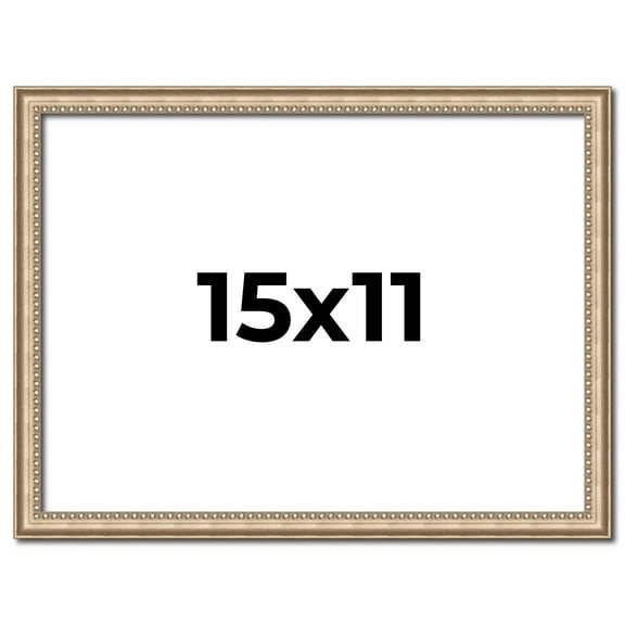 15x11 Frame Silver Real Wood Picture Frame Width 0.75 Inches | Interior Frame Depth 0.5 Inches |
