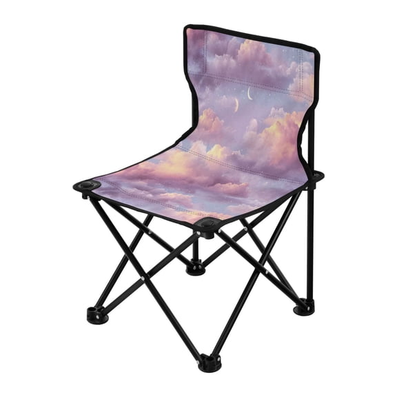 Outdoor Folding Chair 14.46x14.46x22.83 Inches, Camping Folding Chair Easy to Carry Ideal for Outdoor Picnics Camping Park Fishing Beautiful Purple Sky
