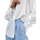 thumbnail image 1 of Txlixc Blusa de mujer pluma de manga larga solapa blusa casual suelta Txlixc moda, 1 of 7