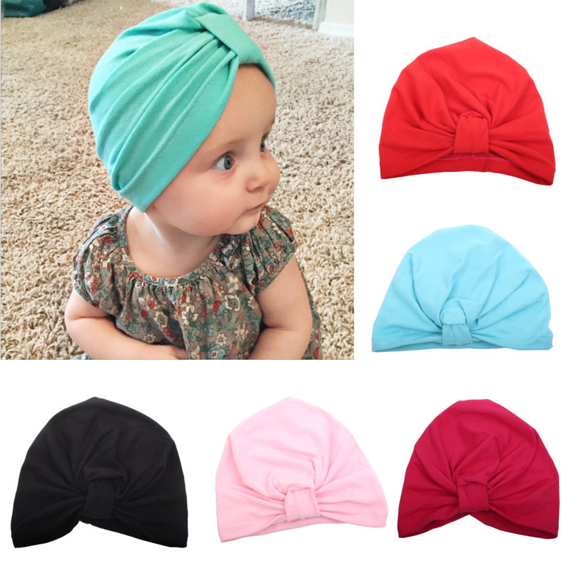 Baby Girls Infant Striped Safty health Soft Hat with Bow Cap Hospital Newborn FD 