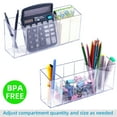 thumbnail image 3 of YCLADEC Pen Holder Makeup Brush Holder Organizer with Removable Dividers for Desk Cosmetic Storage 6 Compartments Office Accessory Bathroom Kitchen Desktop Pencil Cup Stationery Organization Clear, 3 of 8