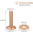 thumbnail image 2 of 10 Set Copper Rivets And Burrs, 10x3.3x21mm Solid Leather Copper Rivet Fastener For Leather Diy Craft Supplies, Copper Tone, 2 of 5