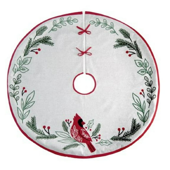 Ganz Cardinal Knit Tree Skirt 48 x 48 Inch Multicolor