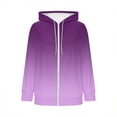 thumbnail image 4 of CENGNIAN No Boundarie Women's Oversized Zip Up Hoodie,Womens Drawstring Long Sleeve Sweatshirts,Y2K Loose Blouses Side zipper With Pocket For Ladies,*2-Purple,Size XXL, 4 of 4