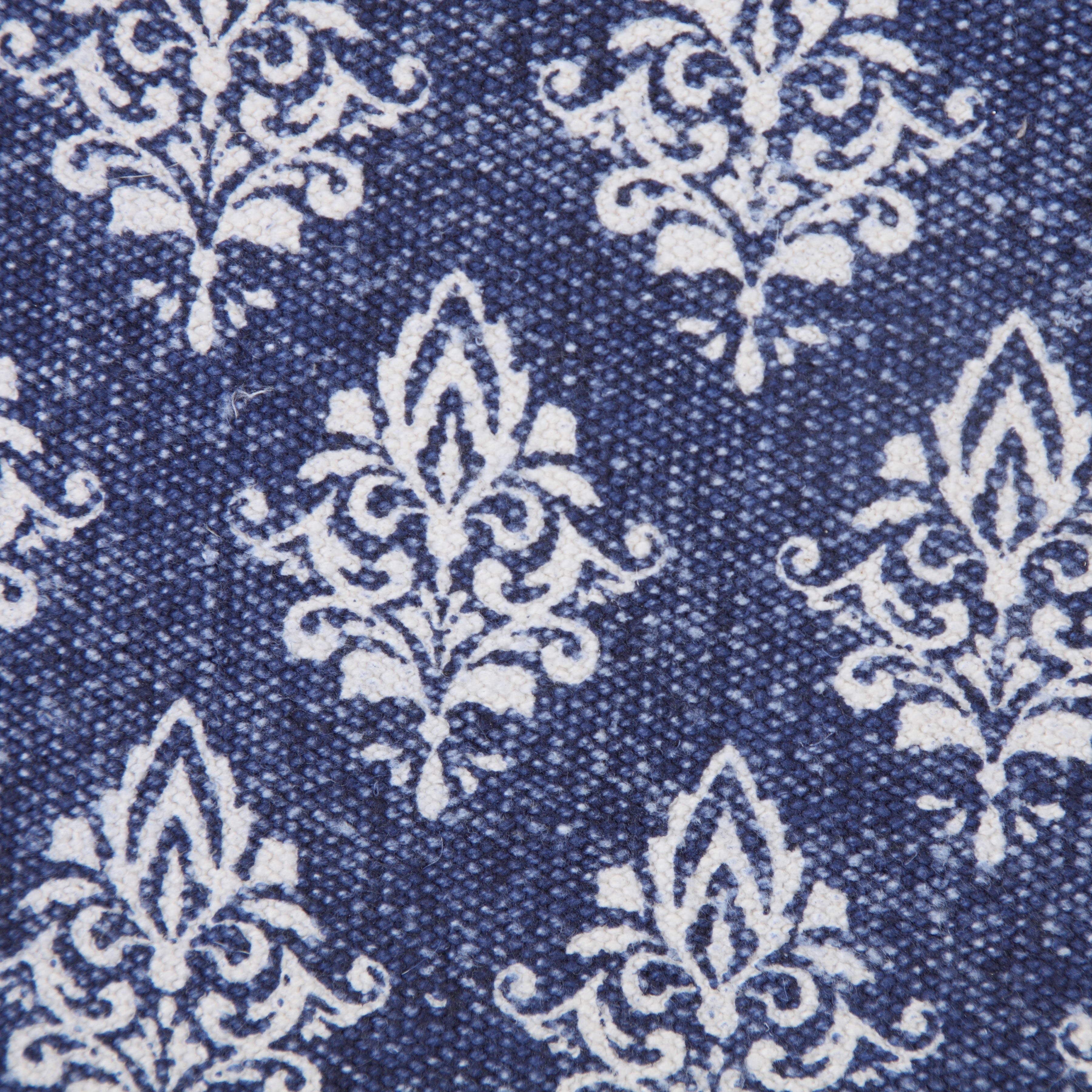 Ox Bay 20" x 20" Hand-Woven Blue/ White Floral/Botanical Organic Cotton Pillow Cover
