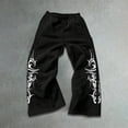 thumbnail image 4 of PFWOWB Graphic Baggy Sweatpants for Women Wide Leg Lounge Pants Drawstring Pockets, 4 of 4