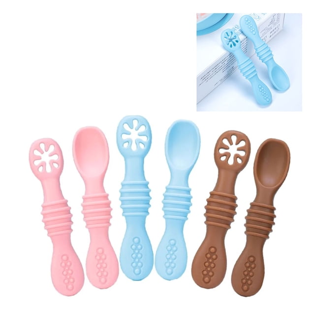 Cuchara de silicona para Bebé BuyWeekMX 6 piezas Cuchara suave Ultra sensible