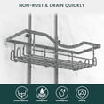 thumbnail image 3 of Shower Caddy Hanging Adjustable, Extended Length Rustproof Shower Caddy Over Shower Head with Hooks Soap Holder, Large Capacity Shower Organizer Anti-Swing Bathroom Organizer, Grey, 3 of 6