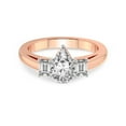 thumbnail image 4 of IGI Certified 1 Carat Pear Shape Lab Grown Diamond Engagement Ring | 14K Rose Gold |Denise Three stone Side Emerald Lab Diamond Ring | FG-VS1-VS2 Quality Friendly Diamonds, 4 of 6
