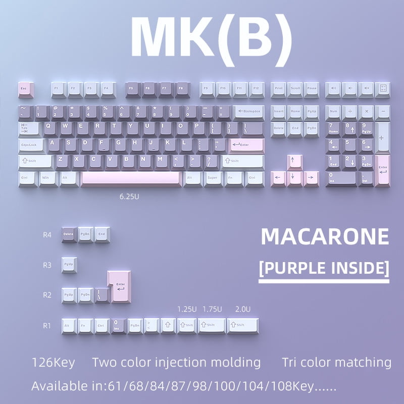 126Keys Cherry Keycap Key Cap for Mechanical Keyboard Like K86 K500 K617 GMK67 GMK87 RK ETC Game Keyboard for MX Switch Keyboard