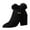 Black, variant on Gray Women'S Ankle Boots Pointed Toe Rhinestone Decor Flock Suede Material Fall Winter Trendy Short Boots For Casual Wear Female