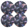 thumbnail image 2 of Colorful Butterflies Black Round Placemats Plate Mats 15 Inch Non-Slip Heat Resistant Washable PVC Set Indoor for Kitchen Dining Table 1PC, 2 of 6