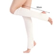 thumbnail image 5 of 1 Pair Latin Socks Open Heels Elastic Soft Anti-slip Foot Protection Solid Color Toeless Warm Ballet Belly Modern Dance Socks Leg Warmers Knitted Leg Cover Sleeves, 5 of 7