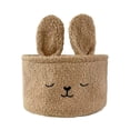 thumbnail image 1 of Bookk Cartoon Embroidery Rabbit Teddy Velvet Material Storage Fabric Storage Home Children's Room Storage, 1 of 5
