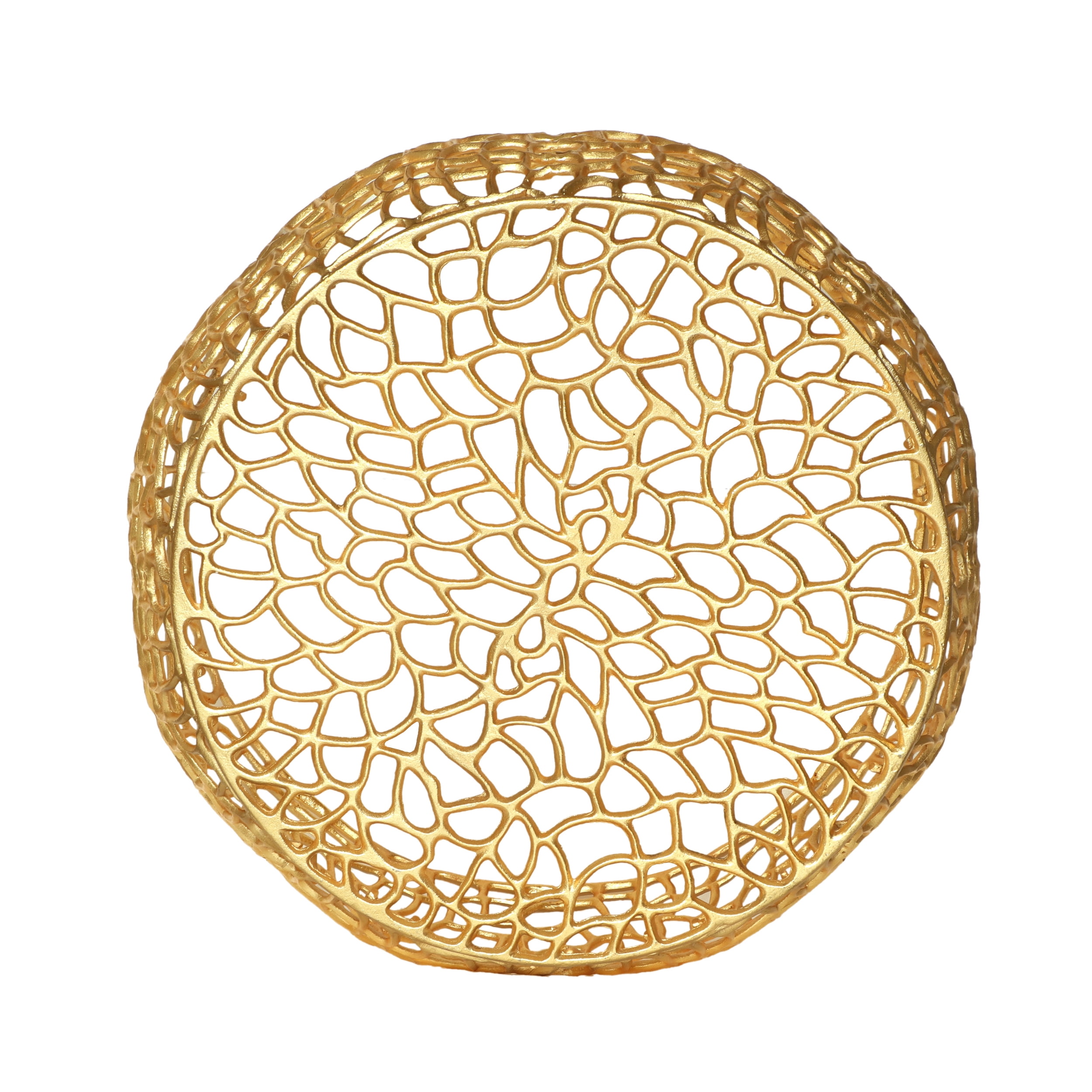 Noble House Avelina Modern Handcrafted Aluminum Mesh Coffee Table, Gold