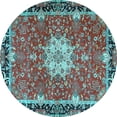 thumbnail image 1 of Ahgly Company Indoor Round Persian Light Blue Traditional Area Rugs, 4' Round, 1 of 4