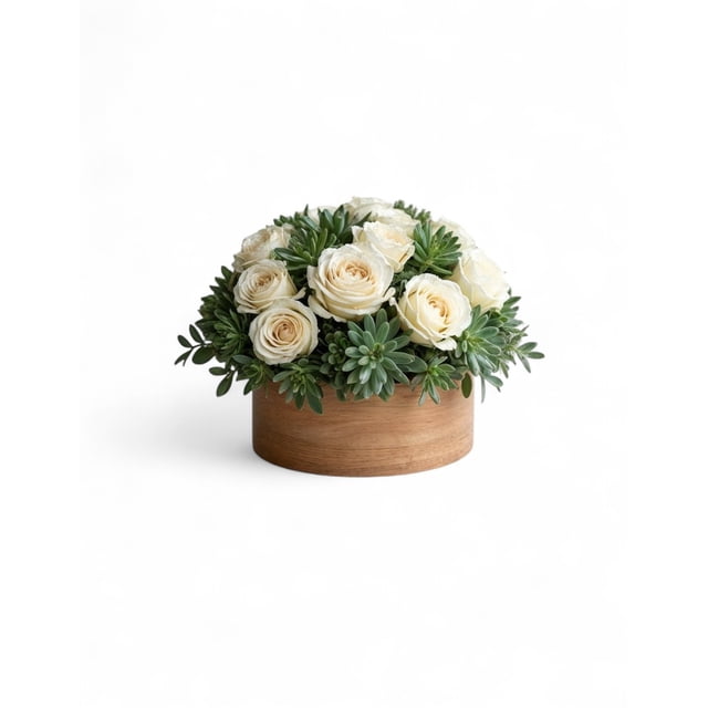 Arreglo floral rosa blanca artificial